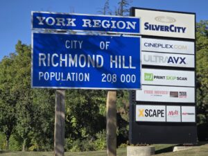 Richmond Hill 4 Sign for Town of Richmond Hill and SilverCity Complex