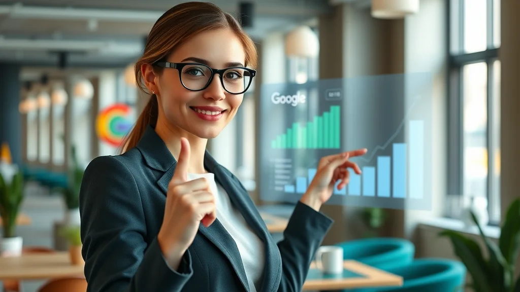 Businesswoman celebrating rising Google search rankings - SEO Crosby performance