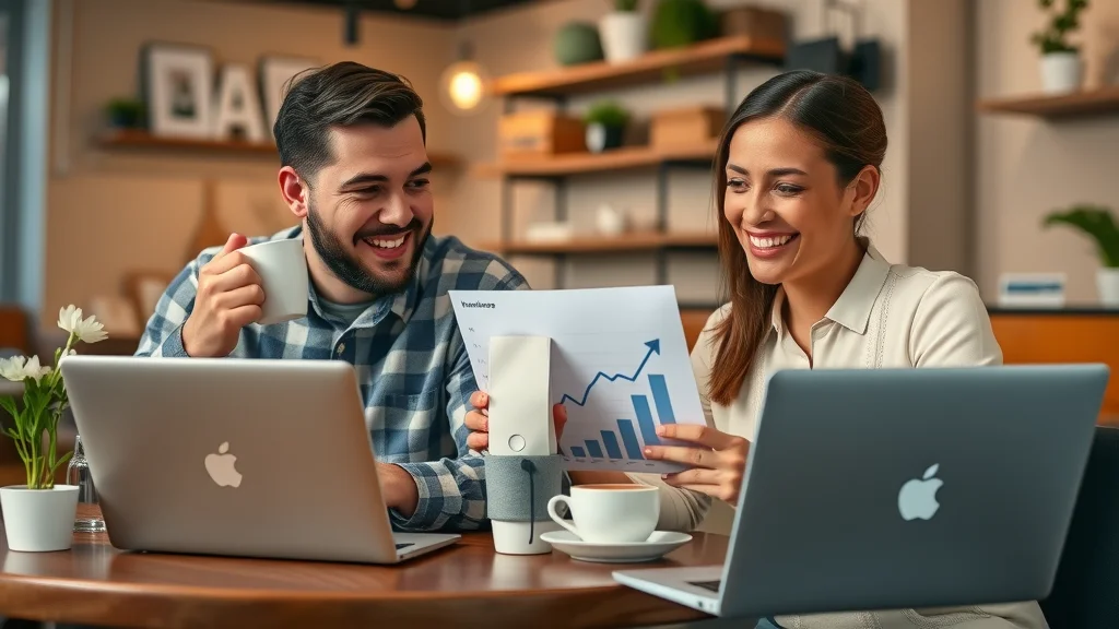 Business partners celebrating increased leads and sales - SEO Crosby local success